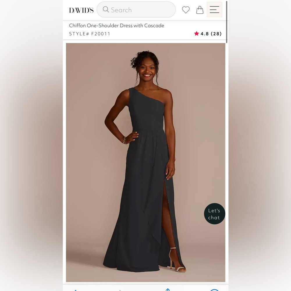 David’s Bridal Chiffon Black Gown